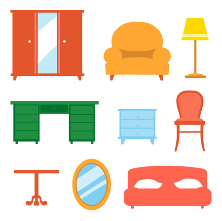 Interior indoor living room design elements  set isolated  illustrationの写真素材