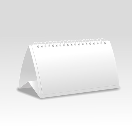 Vector 3d table paper card isolated on white background. Design template with place for your text. Can be used for advertisement, seating, cards, calendars, etc.のイラスト素材