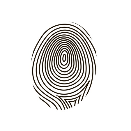 black drawing  fingerprint on white backgroundの写真素材