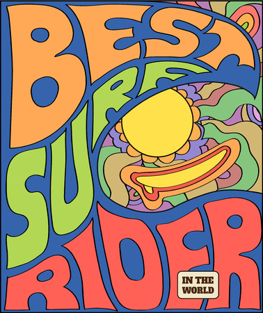 Surf rider  typography, t-shirt graphics, vectorのイラスト素材