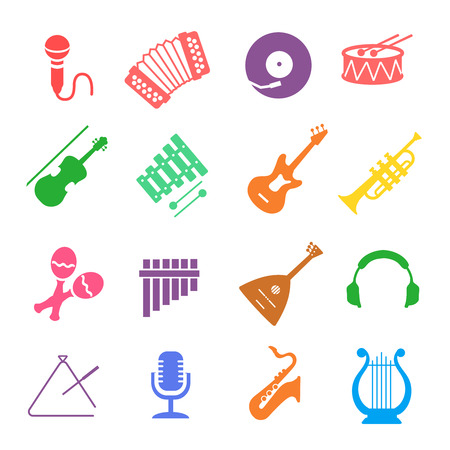 Musical instruments icon setのイラスト素材