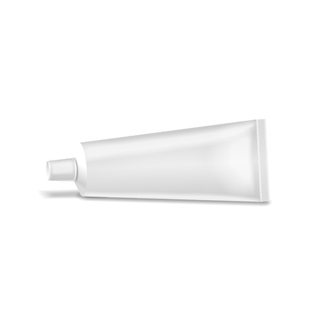 Realistic white tube. For cosmetics ointments, cream or tooth paste, glue.elementsのイラスト素材
