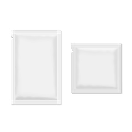 White blank sachet packaging food, cosmetics or medicine.の写真素材