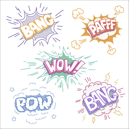 Boom. Comic book explosion  and blast set color vectorのイラスト素材