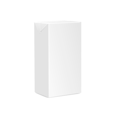 Milk Juice Carton Packaging Package Box White Blank Isolatedの写真素材