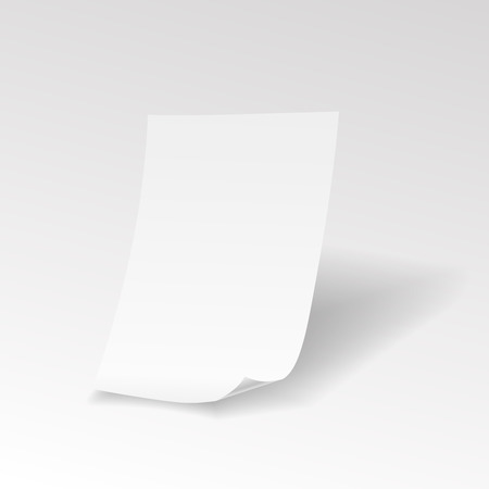 Empty realistic paper sheet with curl Vectorのイラスト素材