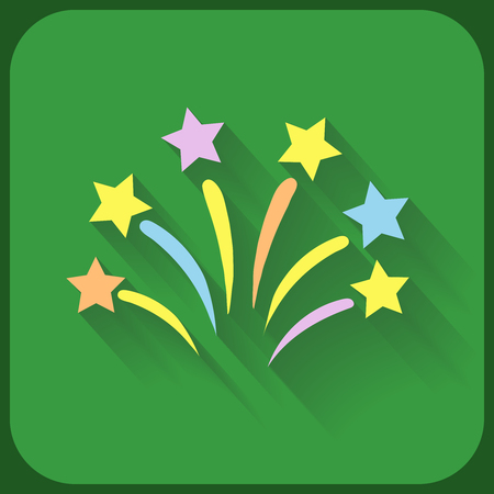 Flat icon with firework and shadow vectorのイラスト素材