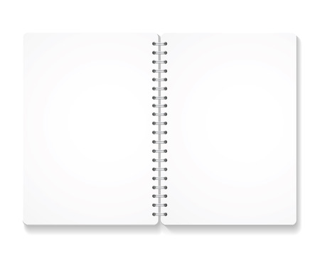 blank realistic spiral notebook with  opened pages.   isolated on white vectorのイラスト素材
