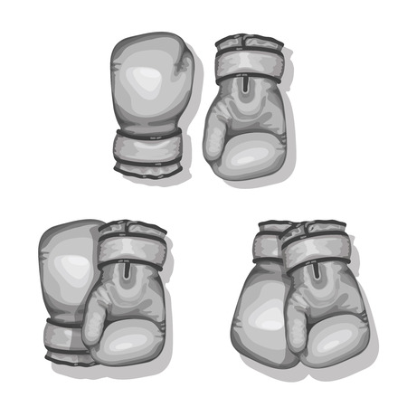 black boxing gloves set vector.  Equipment for fight competition,のイラスト素材