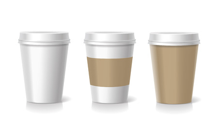 Takeaway coffee cup templates illustration isolatedの写真素材
