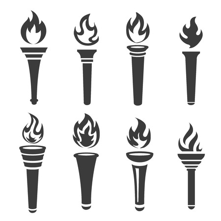 Torch icons black setのイラスト素材