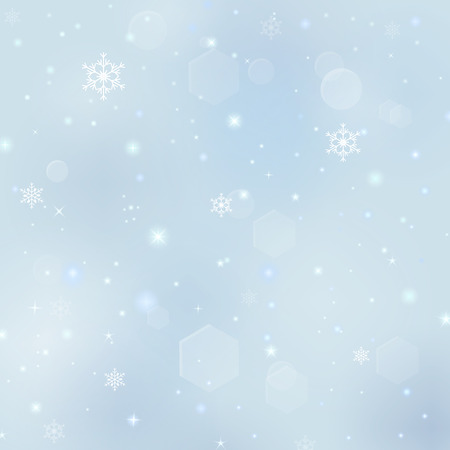 Christmas background with snowflakes, stars bursts, sparkles and light vector effect for luxury greeting card.のイラスト素材