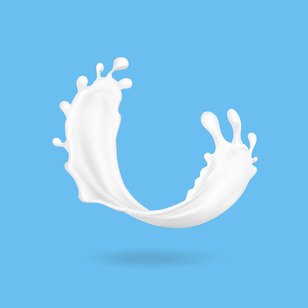 Splash of milk realistic icon isolated vectorのイラスト素材