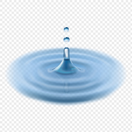 Falling water drop vector transparent realistic illustrationのイラスト素材
