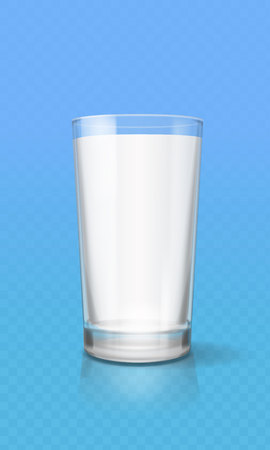 Glass of milk realistic isolated vector.のイラスト素材