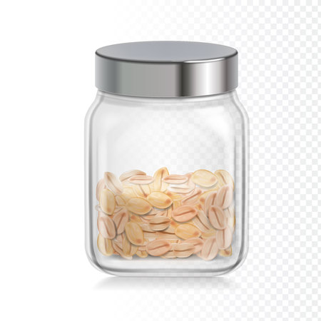 Oat flakes jar icon illustration.のイラスト素材