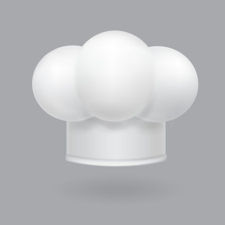 Illustration of a white chef hat icon realisticのイラスト素材