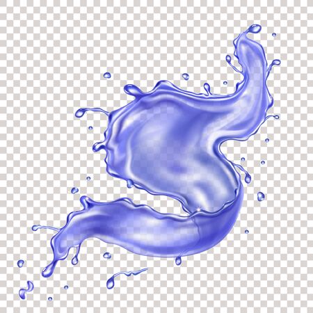 Blue transparent water splashのイラスト素材