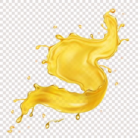 Yellow liquid splash.のイラスト素材