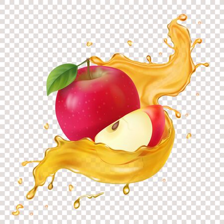 Apple juice realistic spiral splashのイラスト素材
