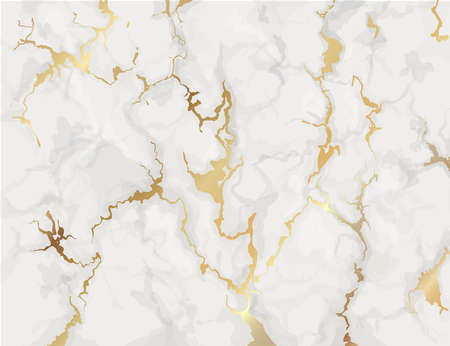 Marble with golden texture background. Marbling wallpaper design for invitations, covers vector illustrationのイラスト素材