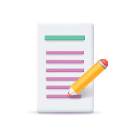 Copywriting, Creative writing and storytelling icon. Document concept. 3d vector illustrationのイラスト素材