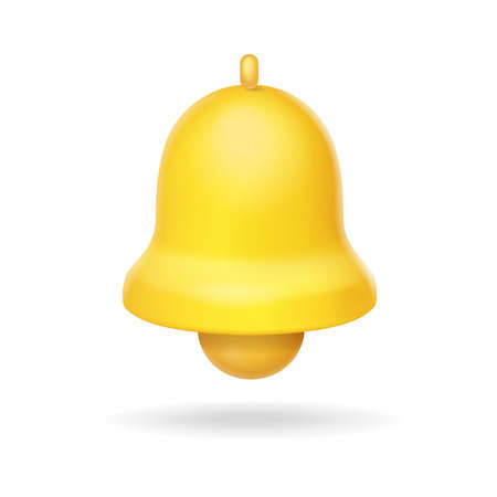 Notification message bell icon alert, 3d alarm sign. Vector alert symbol illustrationのイラスト素材