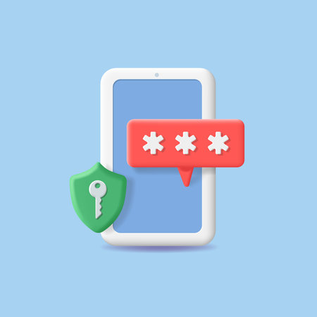 Mobile security concept. Phone with enter password code. Smartphone verification security authorization Two step authentication. Key and code. Vectorのイラスト素材
