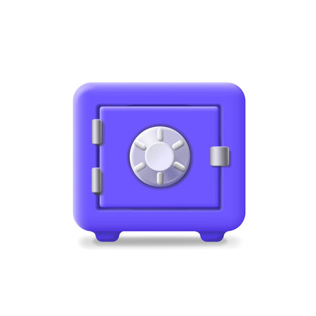 3d safe box. Closed safe front view. Safety banking consept.のイラスト素材
