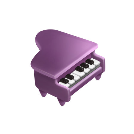 Piano 3d icon. Cartoon grand piano. Music symbol. Vector.のイラスト素材