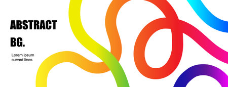 Abstract color gradient curved lines background. Gradient Ribbon Waves. Vector Curve Line shapes Vector geometric designのイラスト素材