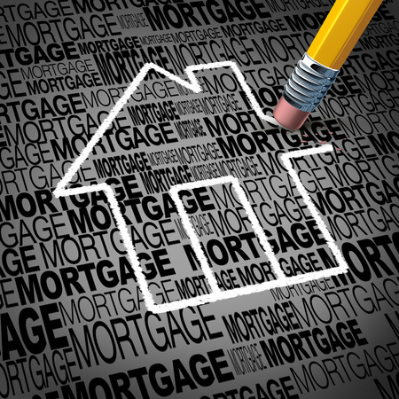 Home mortgage concept and real estate house ownership success symbol as a pencil erasing the shape of a family residence as a metaphore for paying off residential debt and financing a household. Home mortgage concept and real estate house ownership success symbol as a pencil erasing the shape of a family residence as a metaphore for paying off residential debt and financing a household.