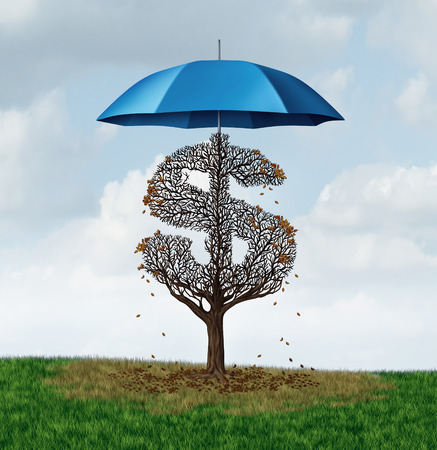 Economic protectionism policy and financial closed trade restrictions as a tree shaped as a money dollar sign losing leaves due to a security umbrella blocking needed sun and rain resulting in business damage and disadvantage. Economic protectionism policy and financial closed trade restrictions as a tree shaped as a money dollar sign losing leaves due to a security umbrella blocking needed sun and rain resulting in business damage and disadvantage.