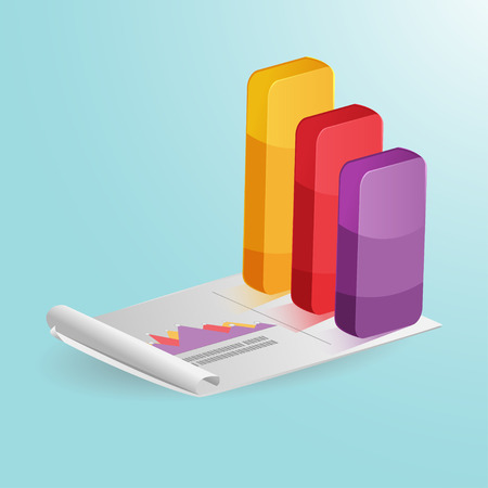 Stock market Column graph colorful vectorのイラスト素材