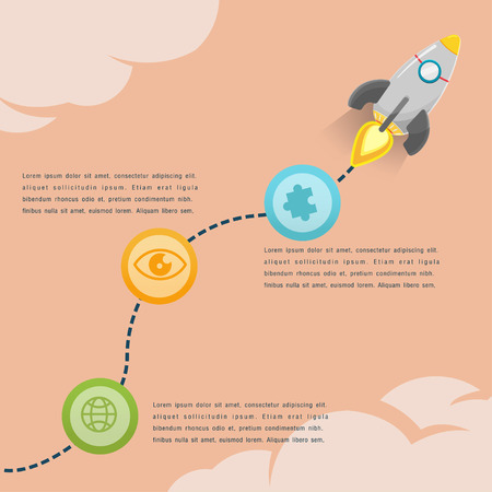 Rocket Soar Info Graphic Presentation Vectorのイラスト素材