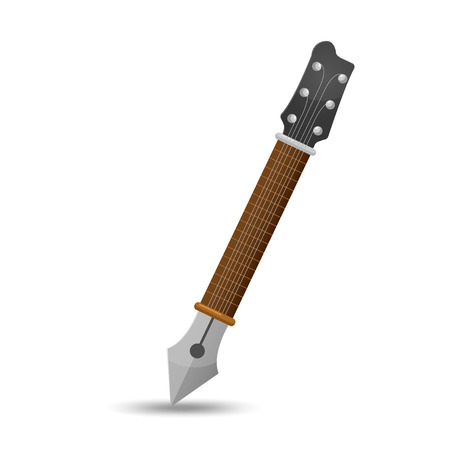 Guitar Pen Icon Symbol Music Vectorのイラスト素材