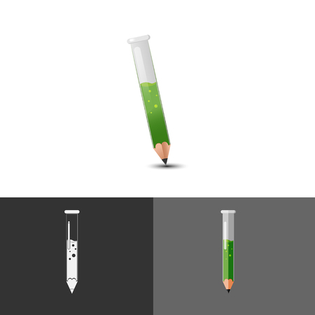 Pencil Test tube Icon Symbolのイラスト素材