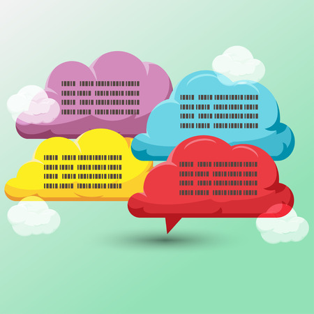 Cloud Color Info Graphic Template Vectorのイラスト素材