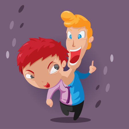 Two Head Twin Character Design Vectorのイラスト素材