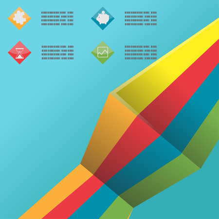 Line Color Info Graphic Template Vectorのイラスト素材