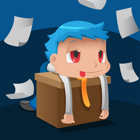 Business Man Hard Worker Tired Vectorのイラスト素材