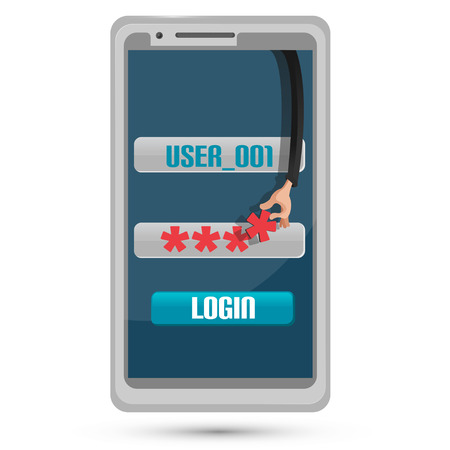 Hand Danger Tecnology Hacking Password Vectorのイラスト素材