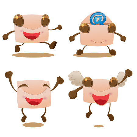 Mail Envelope Letter Cartoon Mascot Vectorのイラスト素材