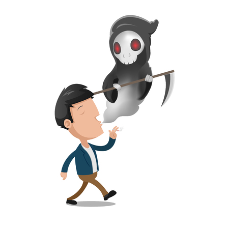 Man Smoke Devil Cartoon Deadのイラスト素材
