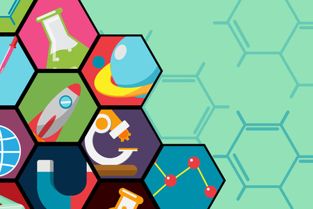 Hexagon Science Flat Icon Background
