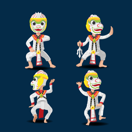 Thai Monkey Hanuman Character Mascot Vectorのイラスト素材