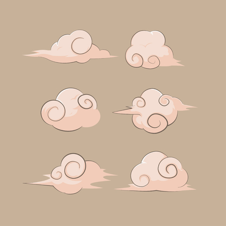 China Cloud Style Collection Set Vectorのイラスト素材