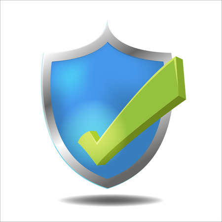 Shield Check Green Mark Symbol Vectorのイラスト素材