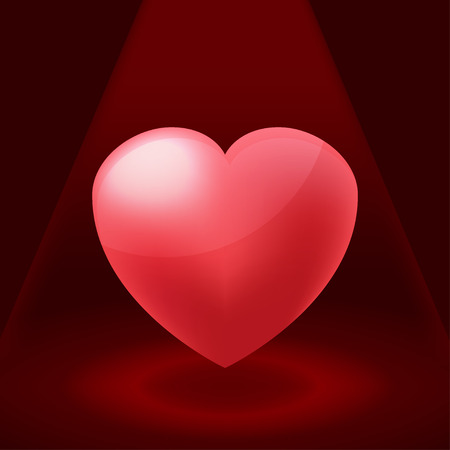 Valentine Red Heart Spotlight Illustration Vectorのイラスト素材