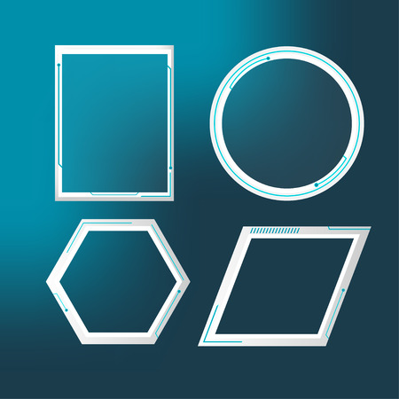 Technology Frame Modern Design Border Vectorのイラスト素材